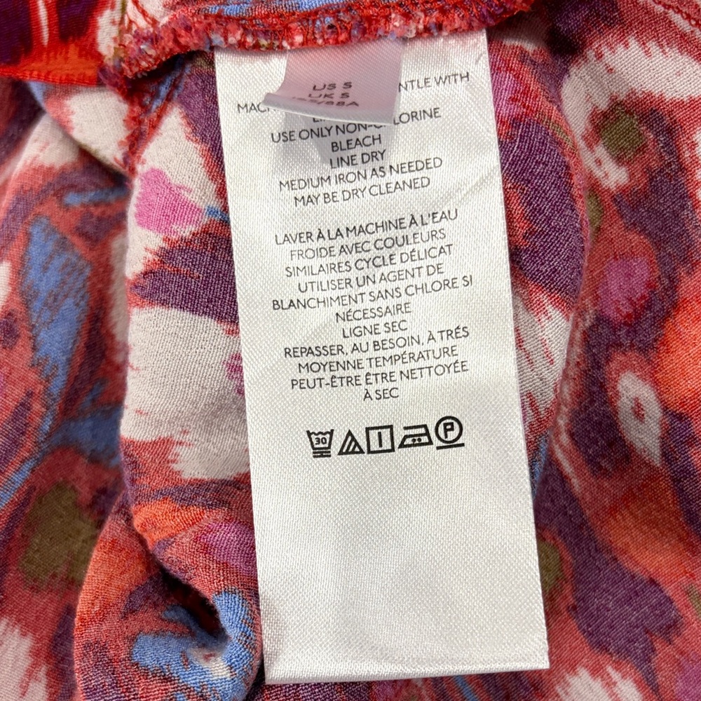 Anthropologie ,Size S,Floral V-Neck Women dress - Red and Pink - Picture 11 of 15